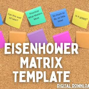 Eisenhower Matrix Template | Productivity Planner | Urgent Important Task Organizer | Printable PDF