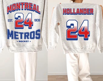 Hockeysweater rivaliteit, Mont MetrosHockey ronde hals, merchandise hockeyfans, shirt Hollander 24, vintage hockeysweatshirt jersey