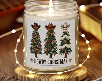 Howdy Christmas Candle: Western Country Christmas Decor, Scented or Unscented