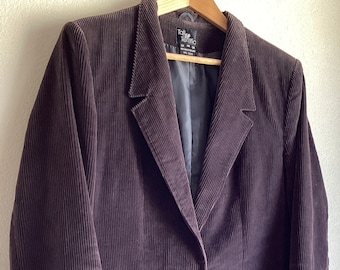 Vintage 100% Corduroy Blazer / Jacket - Brown / Slight Plum Undertone - Retro  Western Campus Casual - Japan - Small Medium - 40”