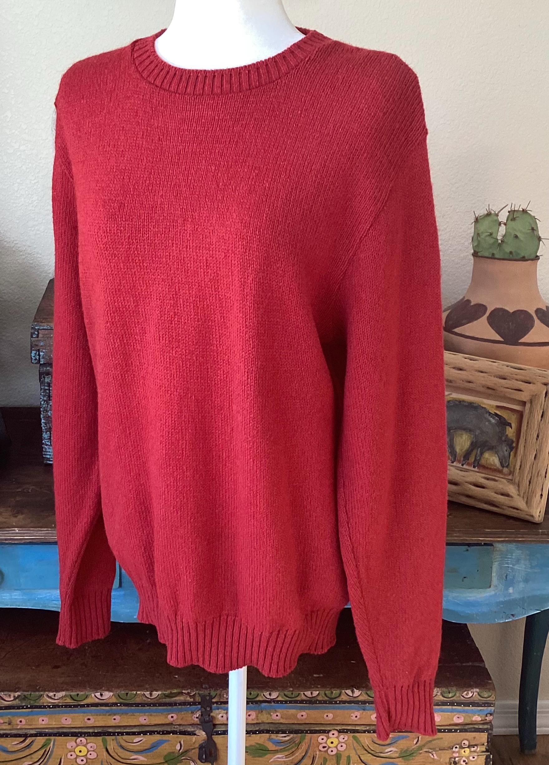 ▪️70’s【JANTZEN】VINTAGE KNIT VINTAGE Jantzen Sweater Mens Large Beige Green Red Biggie Smalls