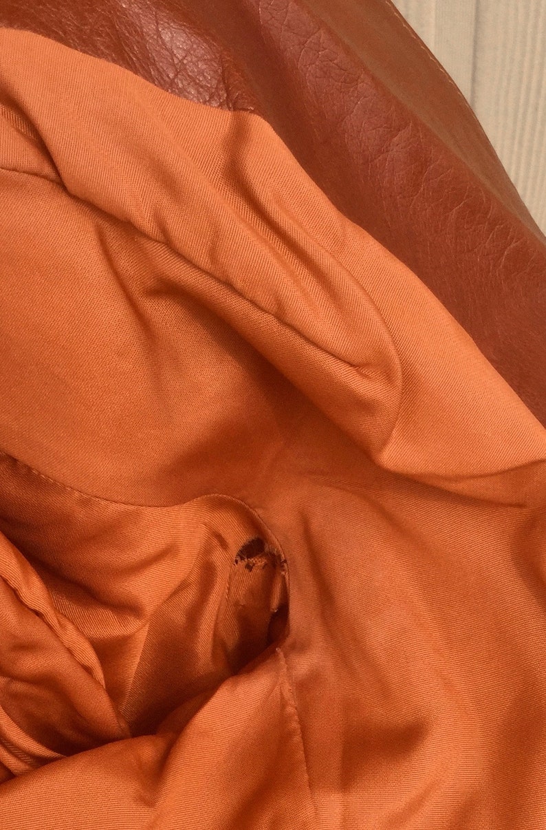 Paris London New York Vintage Leather Jacket Beautiful Cognac Brown 1960-70s ARGENTINA