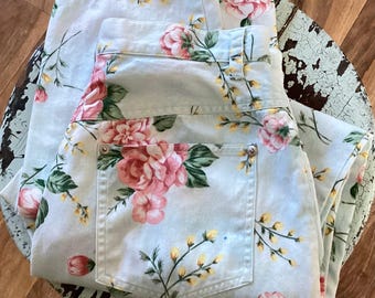 Floral Jeans - 5  Pocket / 100% Cotton - Vittadini Sport - Small