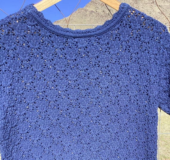 Vintage Crochet Cotton Forever T Shirt / Top - Up… - image 6