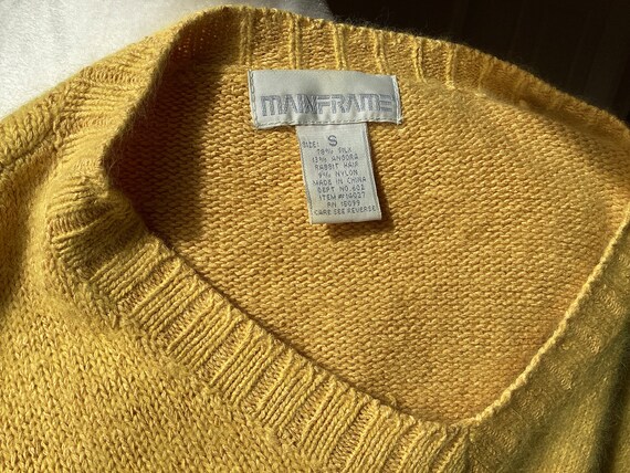 Vintage Silk Angora Crop Sweater - Golden Yellow … - image 10