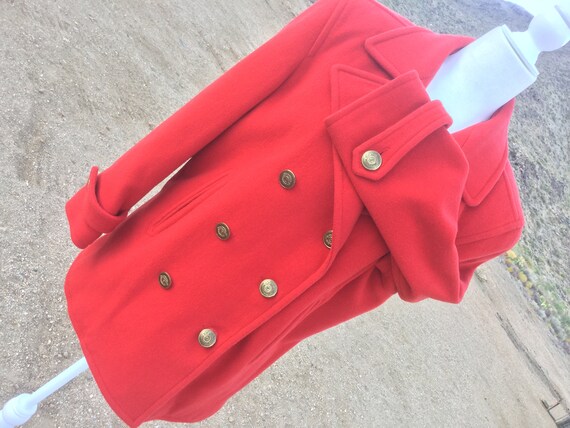 Stunning RED Vintage Liz Sport Coat - Military Sty
