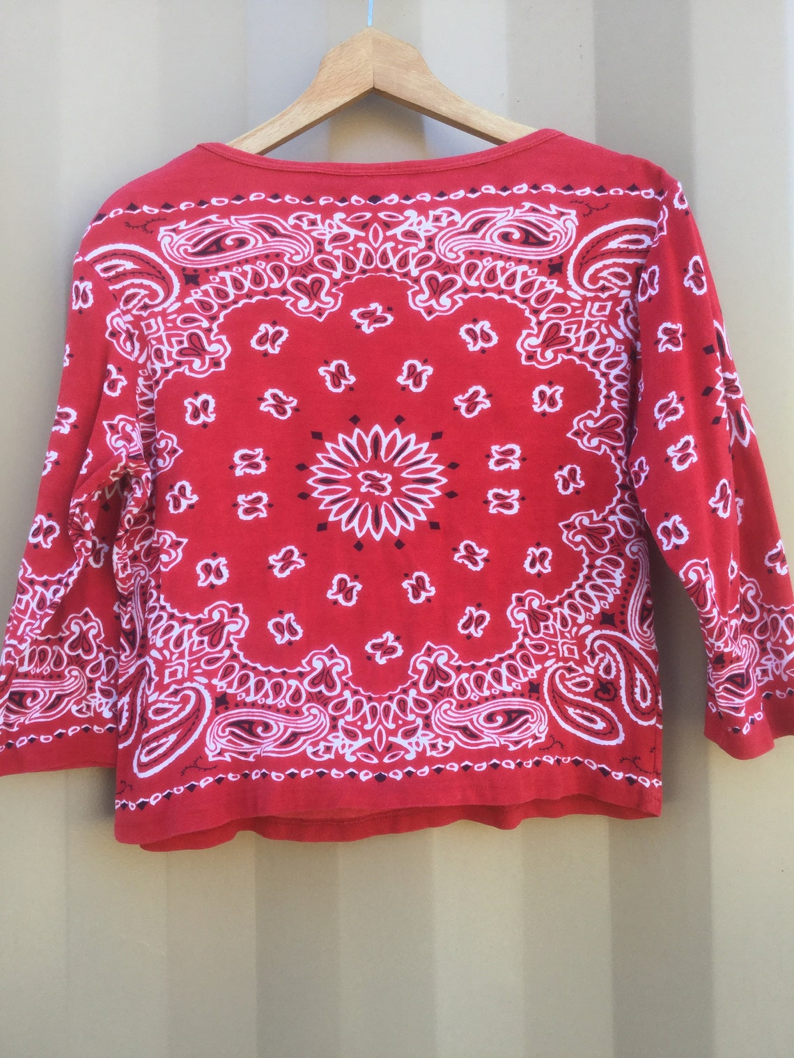 red bandana crop top