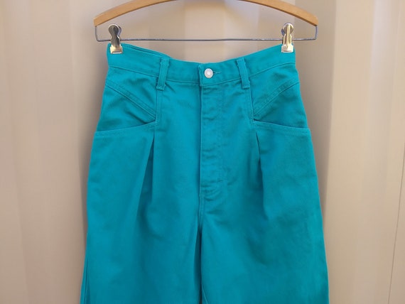 Vintage SilverLake Twill Turquoise Wrangler Jeans… - image 1