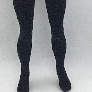 Thigh high socks 2 tone charcoal