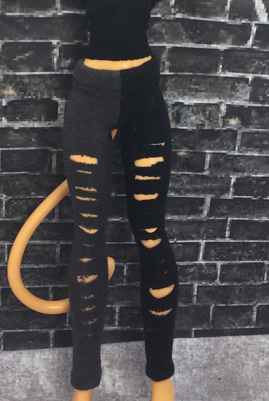 Grey ripped leggings online