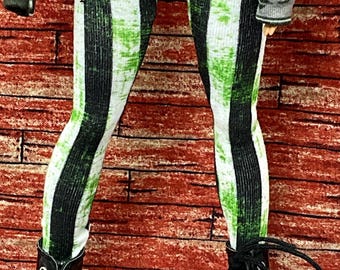 Leggings de muñeca de moda: rayas blancas y negras