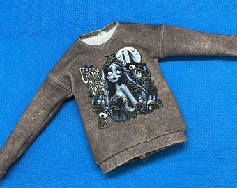 Suéter extragrande para muñeca de moda a escala 1/6