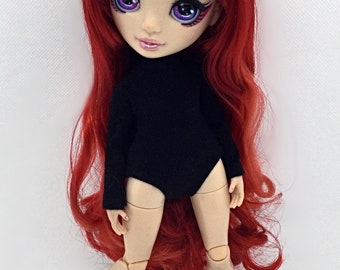 Black long sleeve bodysuit for rainbow dolls