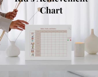 Sjabloon taakbord voor kinderen afdrukbare pdf | Beloningstabel voor kinderen | Takenschema | Gedragstracker | Tabel met dagelijkse routine en verantwoordelijkheid