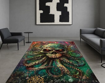 Cthulhu-schedeltapijt: gotisch octopustentakel-horrordecor