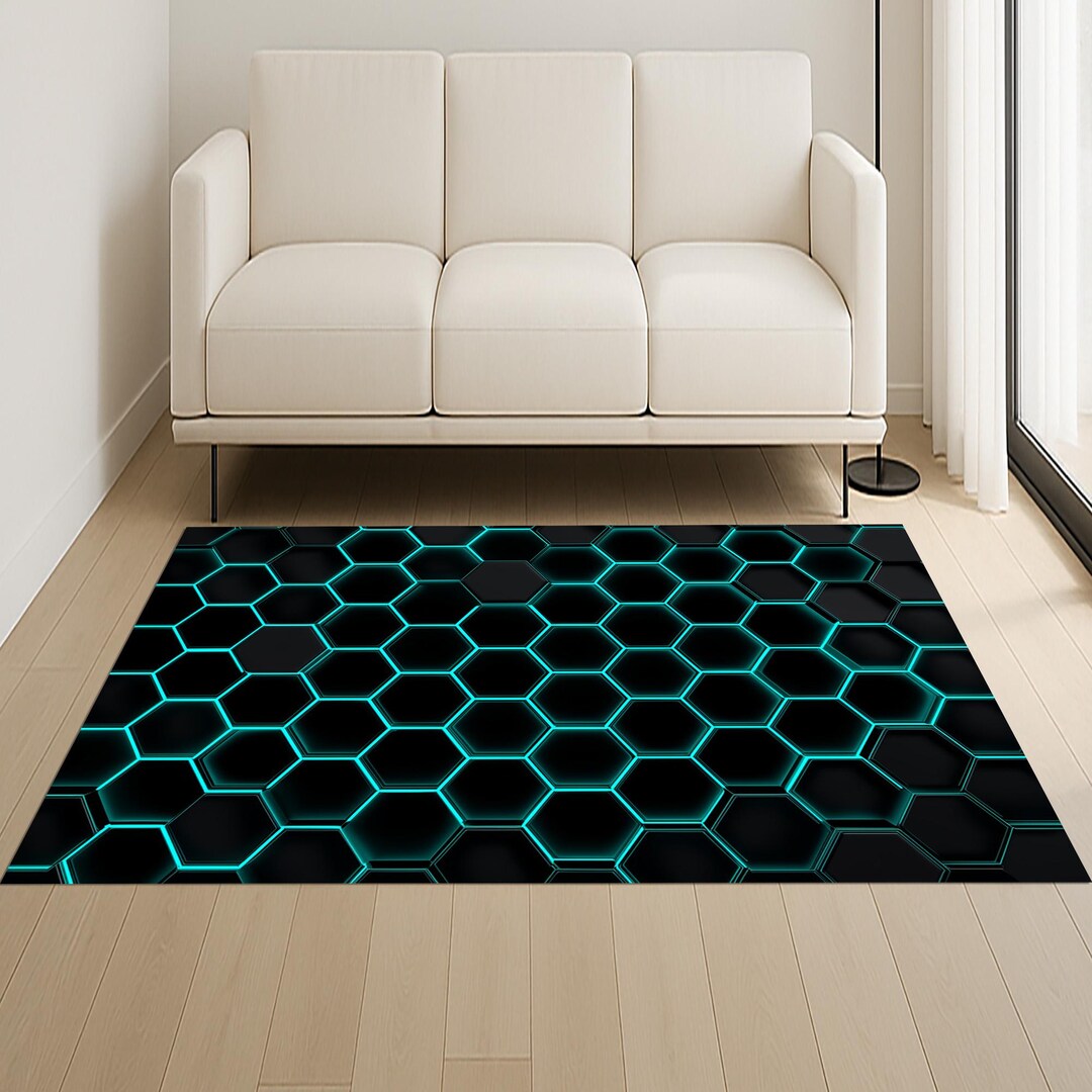 Cyber Rug Neon Cyber Grid Rug: Futuristic Techno Sci-fi Geometric Design - Etsy