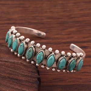 Kingman turkos silverarmband: Handgjort armband i sydvästlig stil