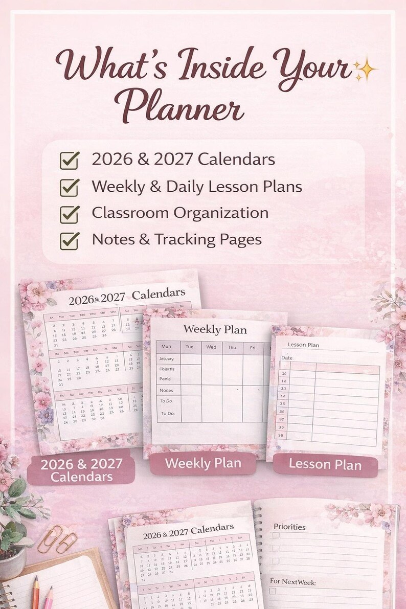 Teacher Planner 2026-2027 Editable PDF | Weekly & Daily Lesson Plan ...