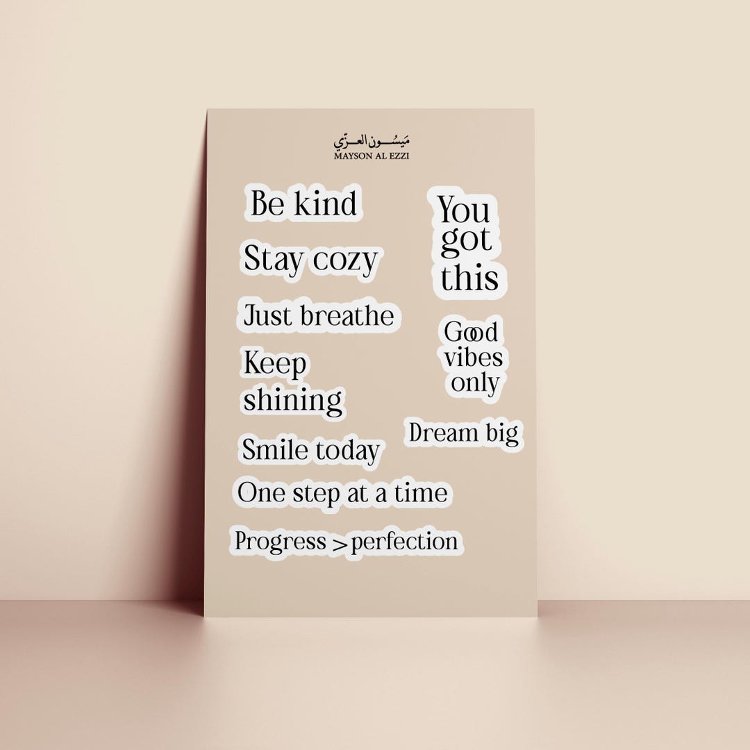 Motivational Stickers Sheet | A5 Printable | Positive Quotes Stickers ...