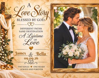 A Love Story wedding photo canvas Matte Canvas