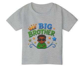 Big Brother toddler T-shirt | Crowned kid illustration, stars