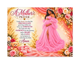 A Mother's Prayer Pink maternity wall art Matte Canvas