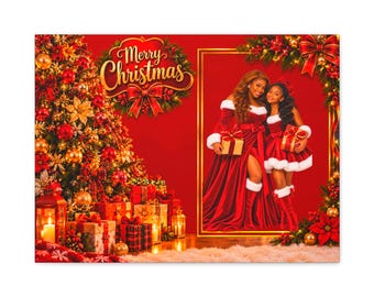 Personalized Christmas Portrait Canvas | Festive Family Holiday Wall Art (Matte Stretched)