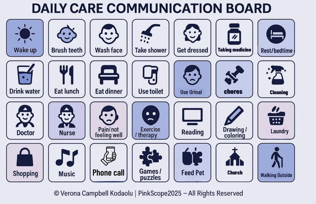 Simple Home Care Routine Daily Care Visual Schedule | Routine Chart for Patients & Children ...