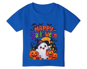 Happy Halloween Ghost Toddler T-shirt |Pumpkin|Kids clothes