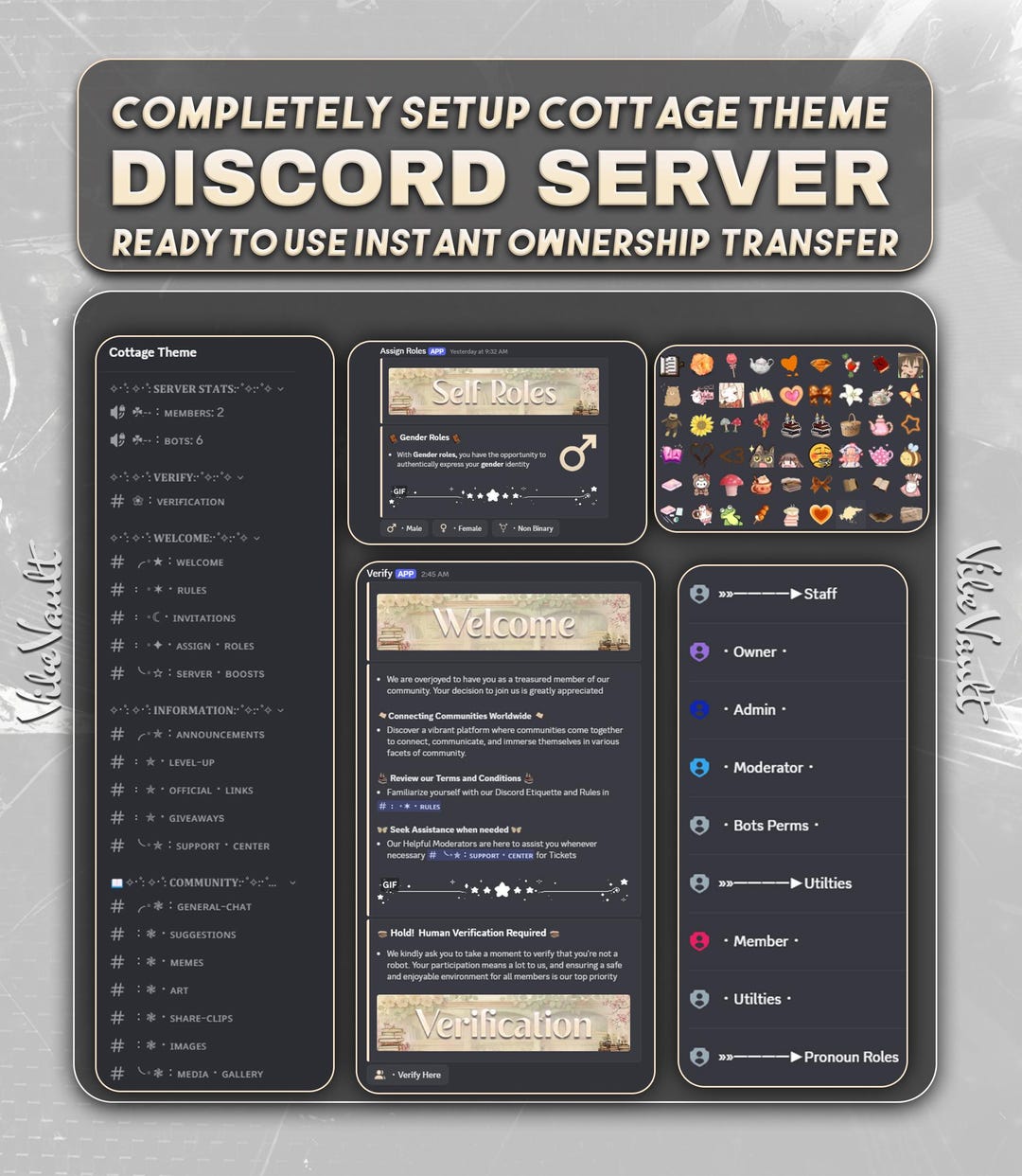 Cottagecore Discord Server Template Aesthetic Community Theme Etsy