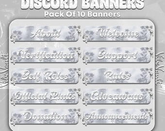 Banners blancos de Discord / Gráficos minimalistas de servidor (10 banners)