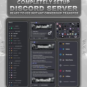 Fully Setup Black Themed Discord Server | Professional & Ready To Use