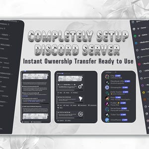 Fully Set Up White Themed Discord Server | Minimalist Aesthetic Template | Clean Pre-Made Layout | Instant Delivery | Community, Business