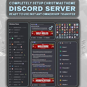 Serveur Discord sur le thème de Noël | Modèle pour les fêtes de fin d&#39;année (téléchargement numérique)