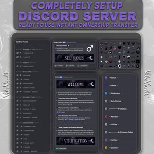 Fully Set Up Gothic Themed Discord Server | Pre-Made Dark Aesthetic Template | Instant Delivery | Community, Gaming, Roleplay Ready