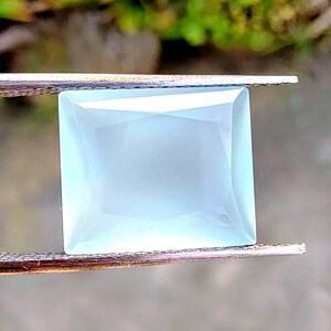 AAA,Chalcedony Gemstone 6.10 Carat | 12x15 mm Square/Rectangular Step Cut | Ring & Pendant Stone