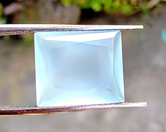 AAA,Chalcedony Gemstone 6.10 Carat | 12 x 15mm Square/Rectangular Step Cut | Ring & Pendant Stone