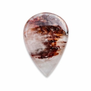 Raro cabochon a pera di quarzo rutilo rosso rame 24 x 34 mm Pietra preziosa naturale | Pietra sciolta di cristallo di rutilo rame | Ciondolo di tendenza 35,40 ct
