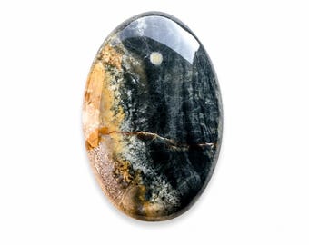 Natural Green Moss Agate Cabochon 26.40 Ct Oval Landscape Agate Gemstone, Loose Moss Agate Jewelry Stone 28x19x5mm for Pendant Ring Making,