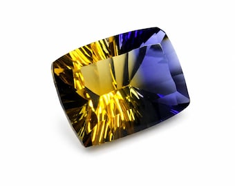 Natural Ametrine Faceted Gemstone 18 Carat Purple Yellow stone 15 x 21 mm Bi Color Cushion Cut Loose Stone for Pendant Ring Jewelry