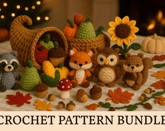 Cornucopia Crochet Pattern, Thanksgiving Harvest Minis PDF