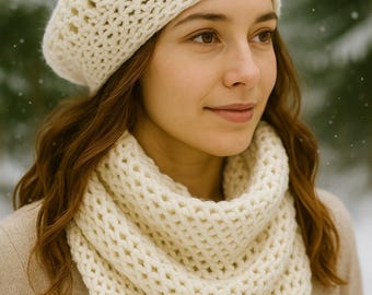 Parisian Beret & Infinity Scarf Set (PDF Crochet Pattern)