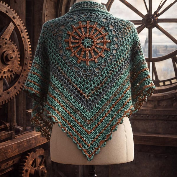 The Clockmaker’s Wrap (Steampunk Triangle Shawl)