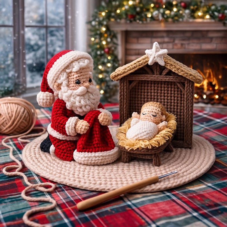 Santa Nativity Crochet Pattern | Amigurumi Christmas Scene (PDF ...