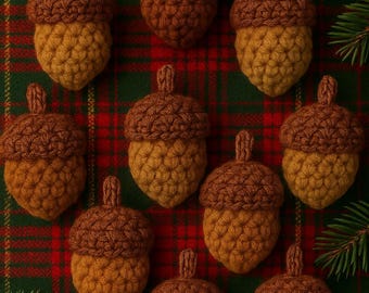Beginner Crochet Acorn Ornament Pattern • Easy Fall Decor (PDF Download)