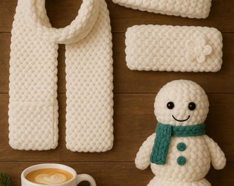 Beginner Crochet Pattern Bundle – Chunky Yarn, 5 Easy Projects (Digital Download)