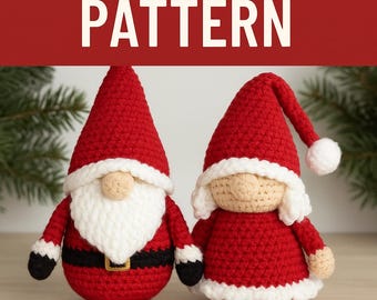 Santa & Mrs. Claus Gnome – Crochet Pattern (PDF Download)