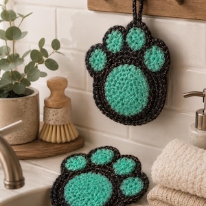 Signature Paw Scrubby – Crochet Pattern (Beginner-Friendly)