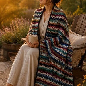 Emotional Alchemy Crochet Shawl Pattern PDF | Mindful Reflection Journal (Digital Download)