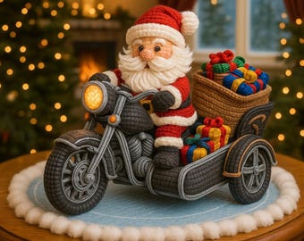 Santa Motorcycle with Sidecar – Amigurumi Crochet Pattern Set